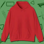 Demon Skull Eight Hoodie, front view, in Red