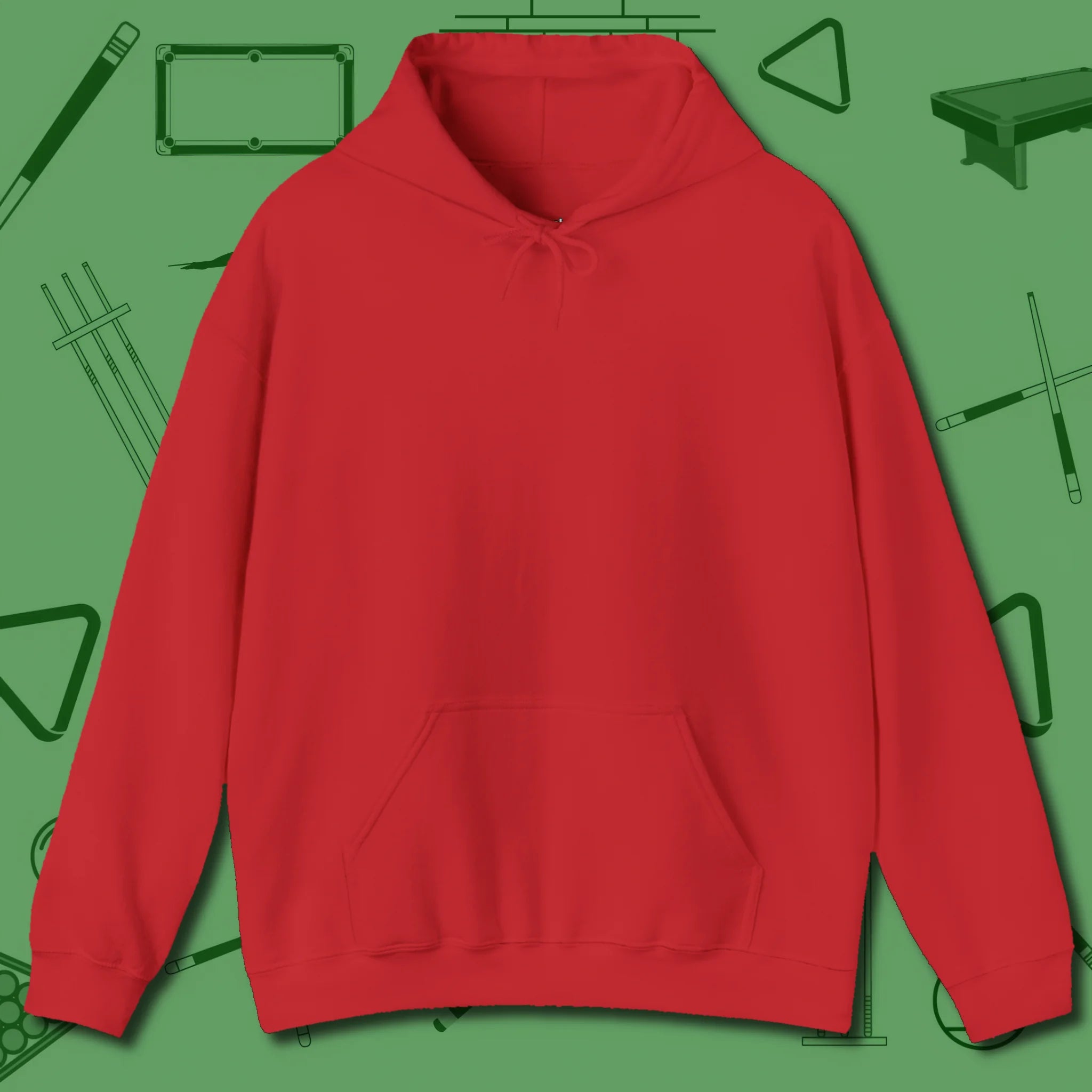 Demon Skull Eight Hoodie, front view, in Red