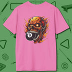 Demon Skull Eight T-Shirt, back view, in Azalea pink