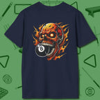 Demon Skull Eight T-Shirt, back view, in Navy