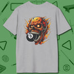 Demon Skull Eight T-Shirt, back view, in Sport Grey