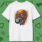 Demon Skull Eight T-Shirt, back view, in White