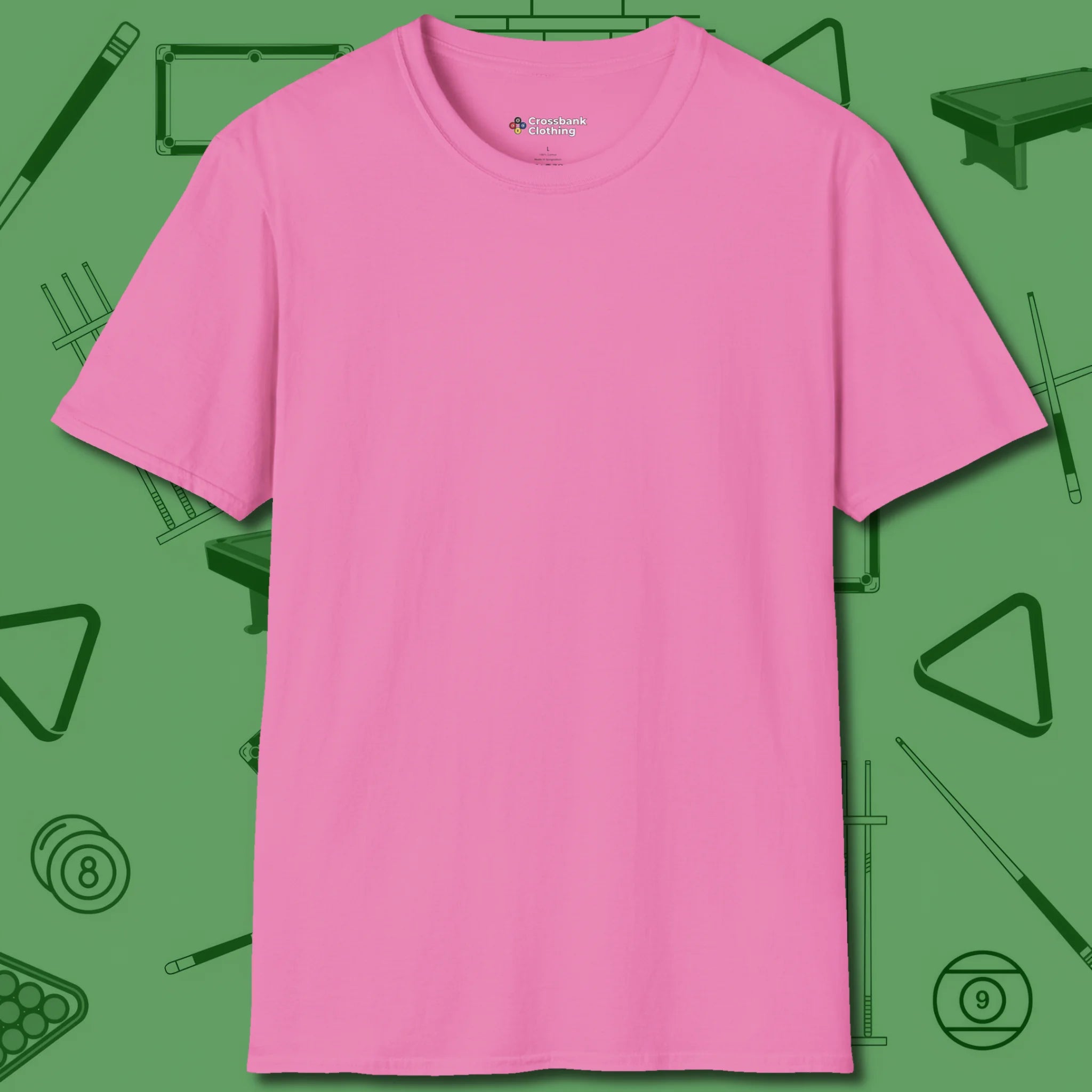 Demon Skull Eight T-Shirt, front view, in Azalea pink