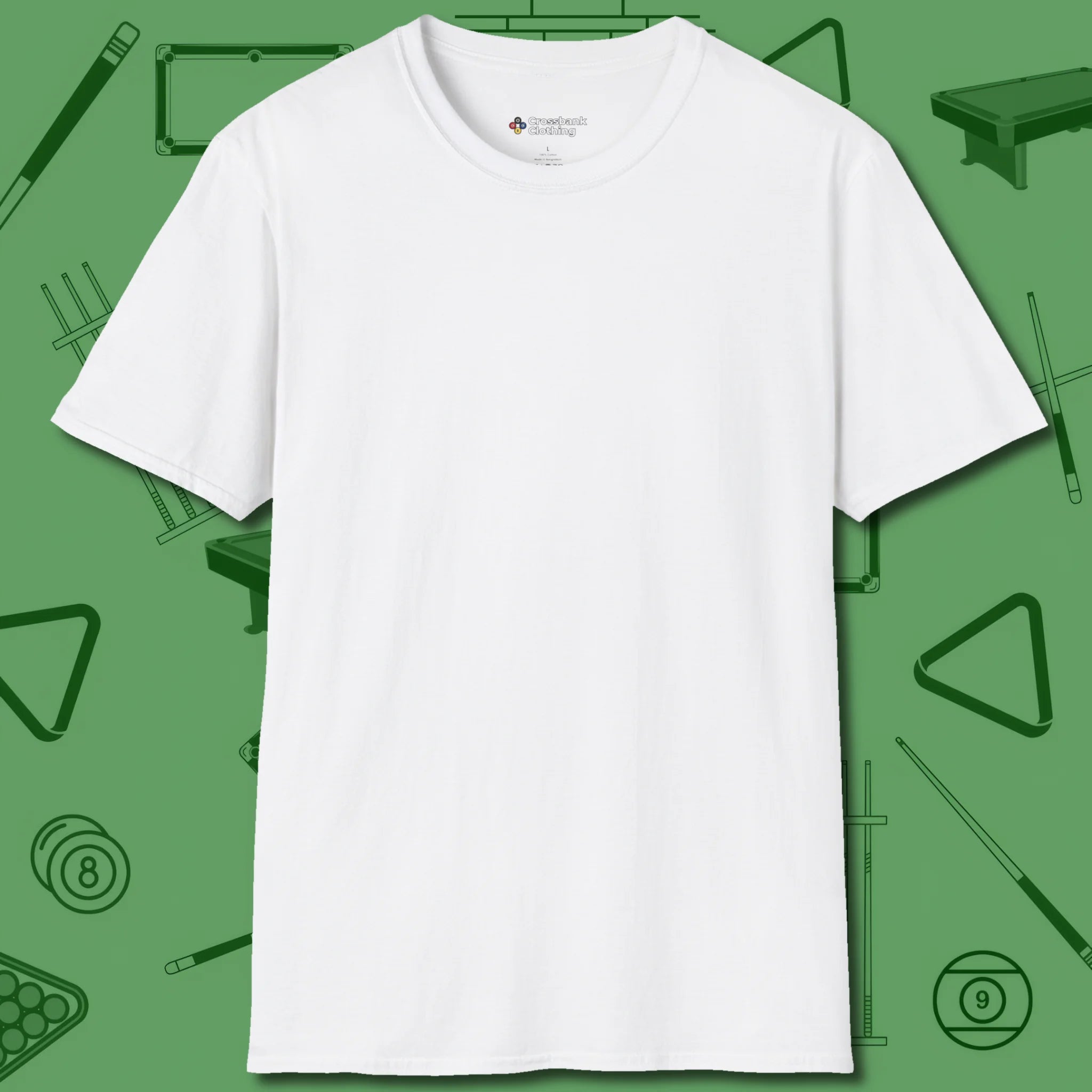 Demon Skull Eight T-Shirt, front view, in White