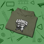 Earned Not Given Hoodie, folded view, in Military Green built for bold breaks and quiet confidence