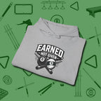 Earned Not Given Hoodie, folded view, in Sport Grey where cue control meets personal style