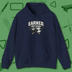 Earned Not Given Hoodie, front view, in Navy make every shot — and outfit — count