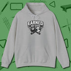 Earned Not Given Hoodie, front view, in Sport Grey strike fear with swagger and precision