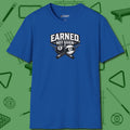 Earned Not Given T-Shirt, front view, in Royal strike fear with swagger and precision