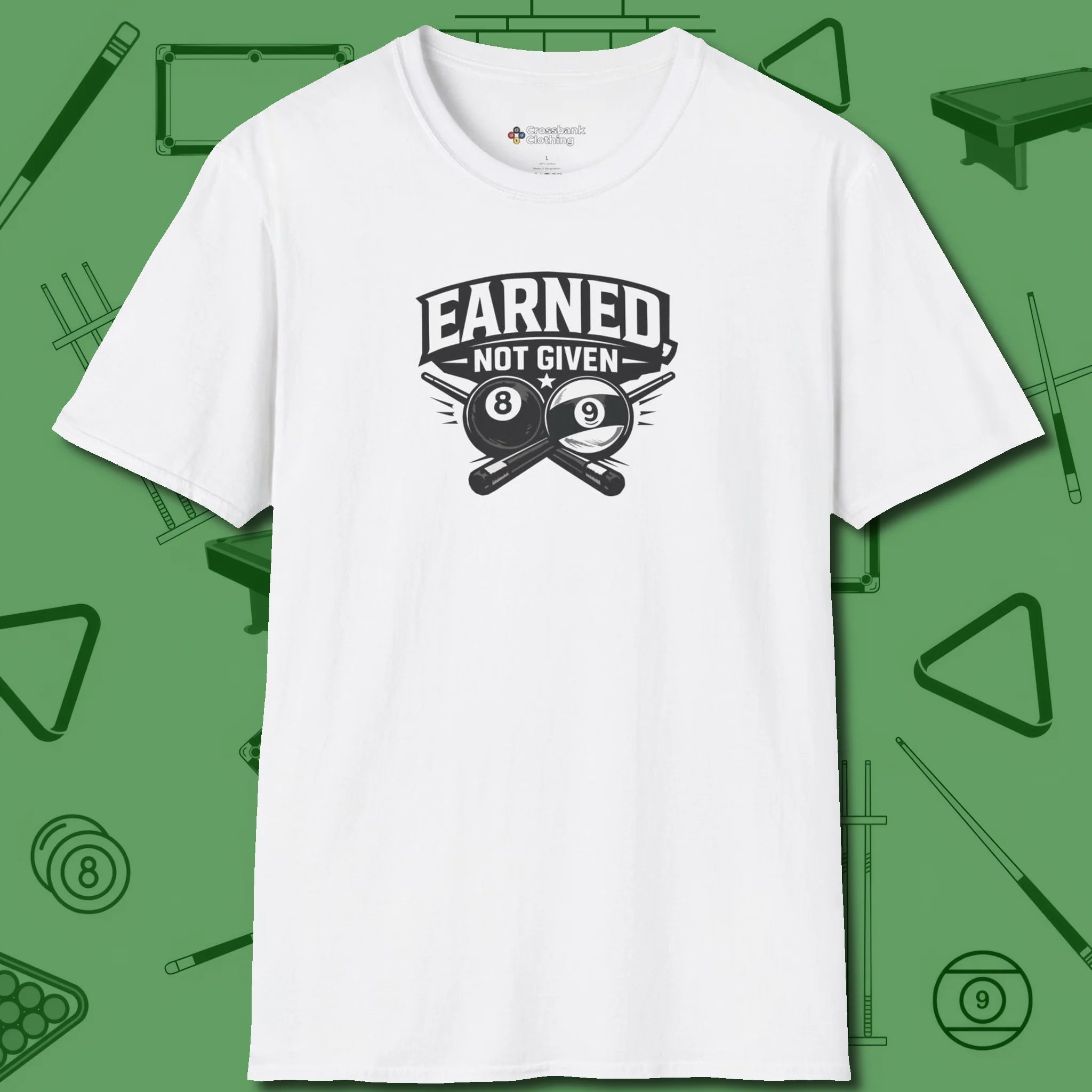 Earned Not Given T-Shirt, front view, in White built for bold breaks and quiet confidence