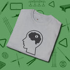 Eight Ball Brain T-Shirt, folded view, in Sport Grey attitude built for the long haul