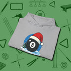 Eight Ball Christmas Hoodie, folded view, in Sport Grey where style and cue discipline collide