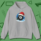 Eight Ball Christmas Hoodie, front view, in Sport Grey ideal for clean hits and clean fits