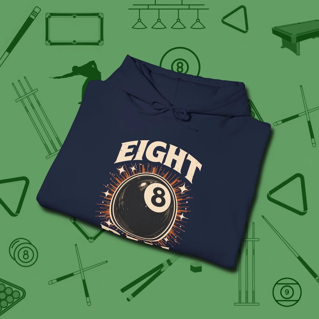 Eight Ball Classic Hoodie, folded view, in Navy it’s not a hobby — it’s a lifestyle