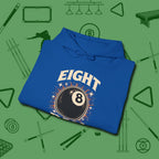 Eight Ball Classic Hoodie, folded view, in Royal style that banks as hard as you do