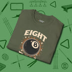 Eight Ball Classic T-Shirt, folded view, in Military Green earns respect before the first shot