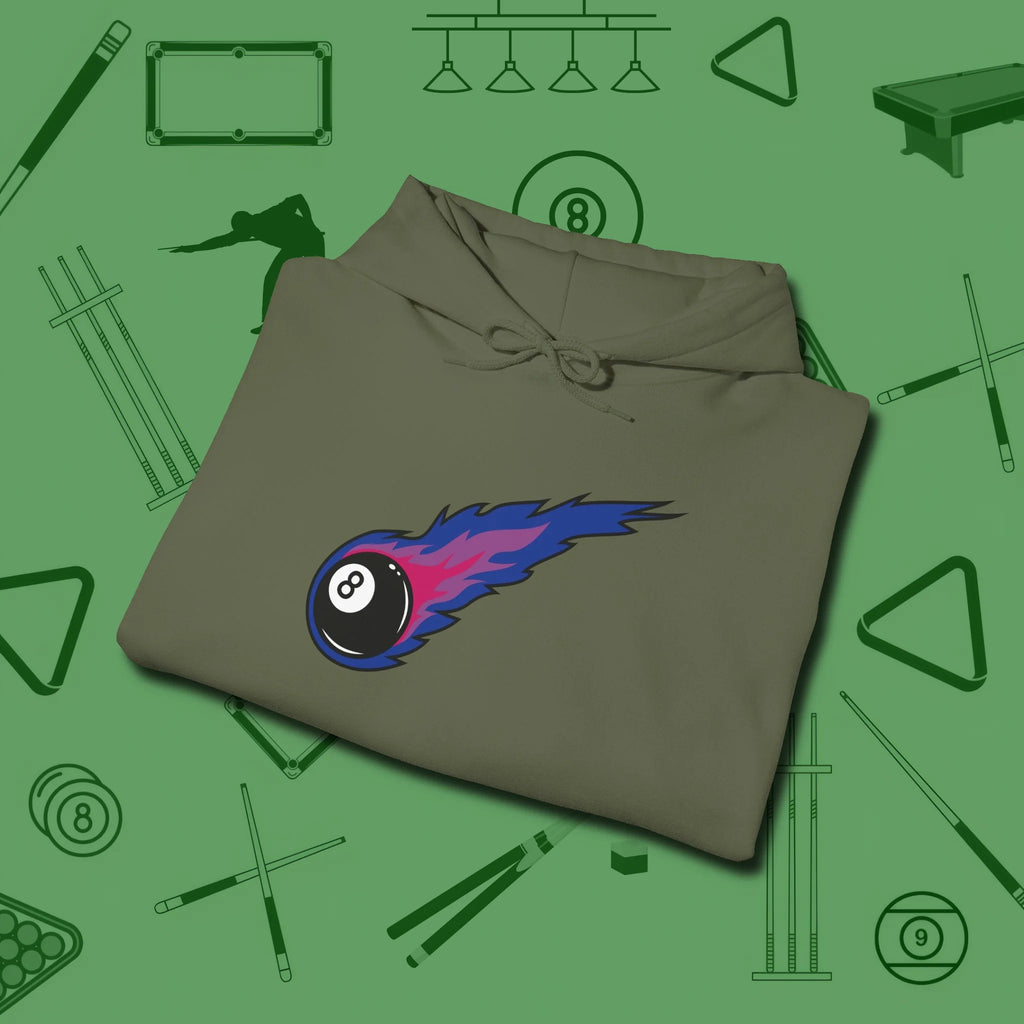 Eight Ball Comet Hoodie, folded view, in Military Green smart enough for the felt and the street