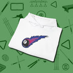 Eight Ball Comet Hoodie, folded view, in White it’s not a hobby — it’s a lifestyle