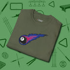 Eight Ball Comet T-Shirt, folded view, in Military Green look good while calling your pocket