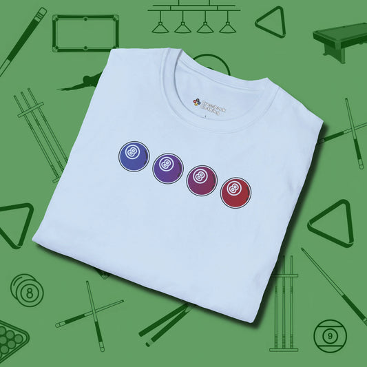 Eight Ball Gradient T-Shirt, folded view, in Light Blue it’s not a hobby — it’s a lifestyle