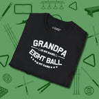 Eight Ball Grandpa T-Shirt, folded view, in Black tough like your favorite break cue