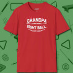 Eight Ball Grandpa T-Shirt, front view, in Red for shooters who dress like they play: sharp