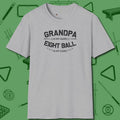 Eight Ball Grandpa T-Shirt, front view, in Sport Grey subtle drip for serious shooters