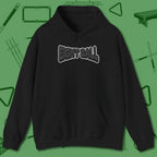 Eight Ball Letters Hoodie, front view, in Black as serious as your stroke