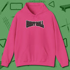 Eight Ball Letters Hoodie, front view, in Heliconia made for pool sharks, not posers
