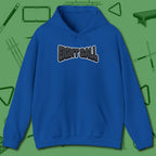 Eight Ball Letters Hoodie, front view, in Royal where cue control meets personal style