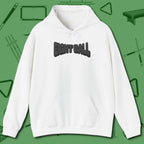 Eight Ball Letters Hoodie, front view, in White your secret weapon off the table