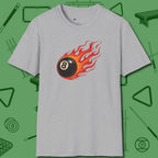 Eight Ball Inferno T-Shirt, front view, in Sport Grey for players who live the game