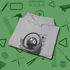 Eight Ball Ribbons & Stars Hoodie, folded view, in Sport Grey smart enough for the felt and the street