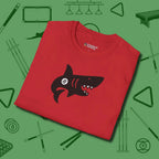 Eight Ball Shark T-Shirt, folded view, in Red classic cue style, no gimmicks