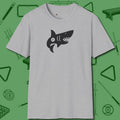 Eight Ball Shark T-Shirt, front view, in Sport Grey where cue control meets personal style