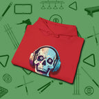 Eight Ball Skull Hoodie, folded view, in Red for hustlers who keep it honest