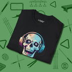Eight Ball Skull T-Shirt, folded view, in Black style that banks as hard as you do