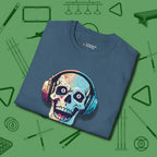 Eight Ball Skull T-Shirt, folded view, in Indigo Blue what champions wear between racks