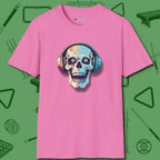 Eight Ball Skull T-Shirt, front view, in Azalea precise, confident, always in control