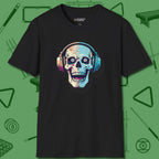 Eight Ball Skull T-Shirt, front view, in Black cool enough for a corner pocket finish