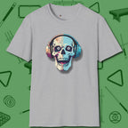 Eight Ball Skull T-Shirt, front view, in Sport Grey cue sports swagger done right