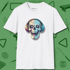 Eight Ball Skull T-Shirt, front view, in White styled to dominate from rack to run-out