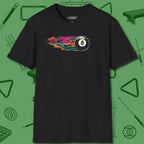 Eight Ball Streak T-Shirt, front view, in Black table-tested, street-approved style