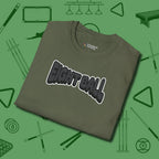 Eight Ball Letters T-Shirt, folded view, in Military Green table-tested, street-approved style