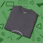 Eight Ball Tummy T-Shirt, folded view, in Charcoal where style and cue discipline collide