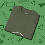 Eight Ball Tummy T-Shirt, folded view, in Military Green tough like your favorite break cue