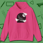 Howling Wolf Hoodie, in Heliconia color, billiards hoodie, front view