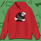 Howling Wolf Hoodie, in Red color, billiards hoodie, front view