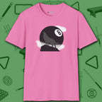 Howling Wolf T-Shirt, in Azalea color, billiards shirt, front view