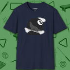 Howling Wolf T-Shirt, in Navy color, billiards shirt, front view